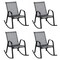 2-Piece Outdoor Rocking Chair Set with Metal Frame and Breathable Fabric Seat for Patio or Porch